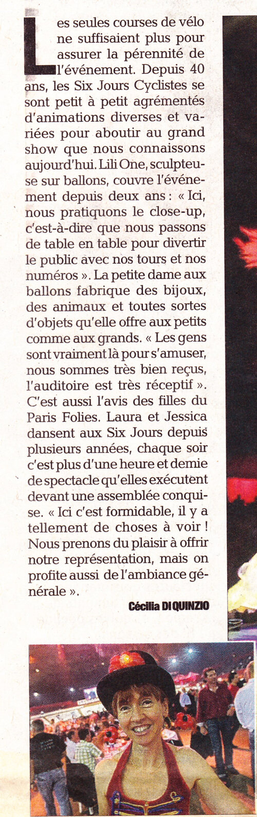 Animation spectacle de ballons pour les 6 Jours de Grenoble